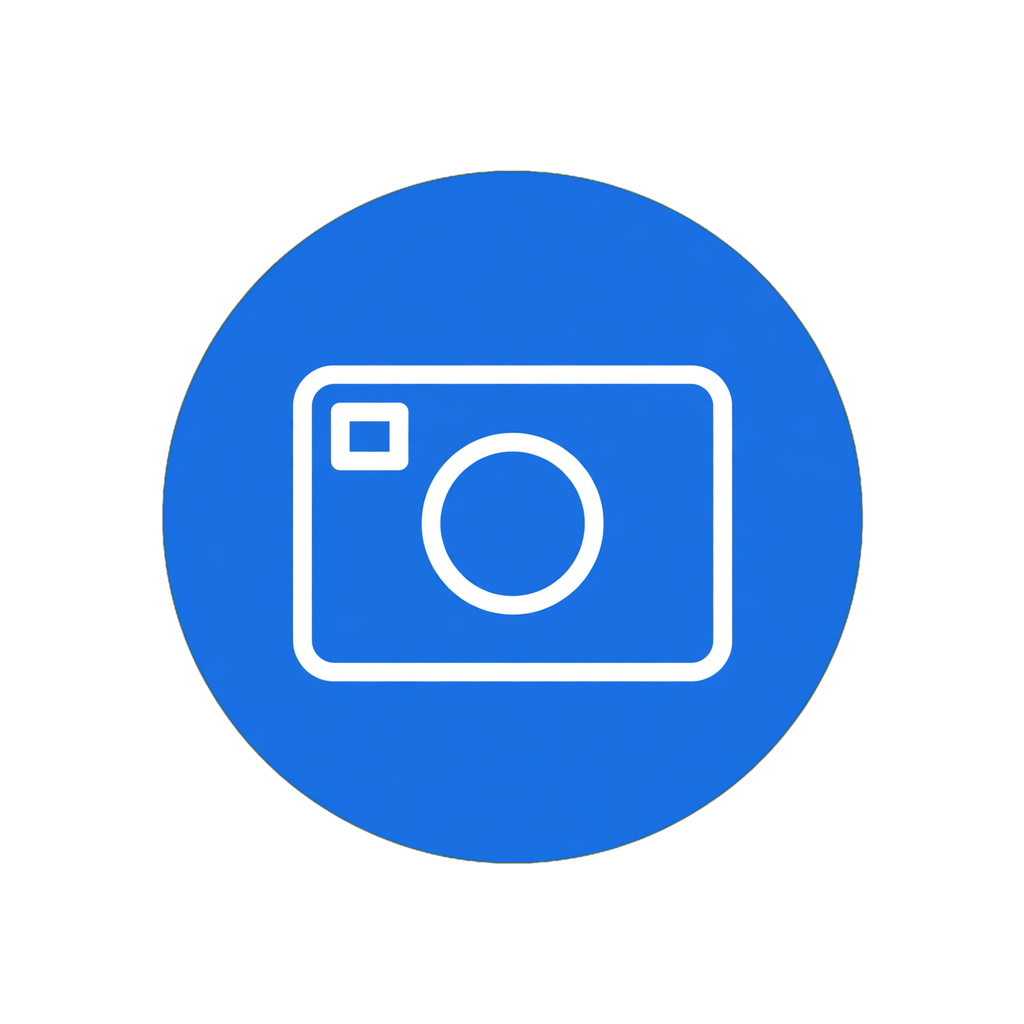 Camera icon for uploading grocery receipt photo to budget calculator