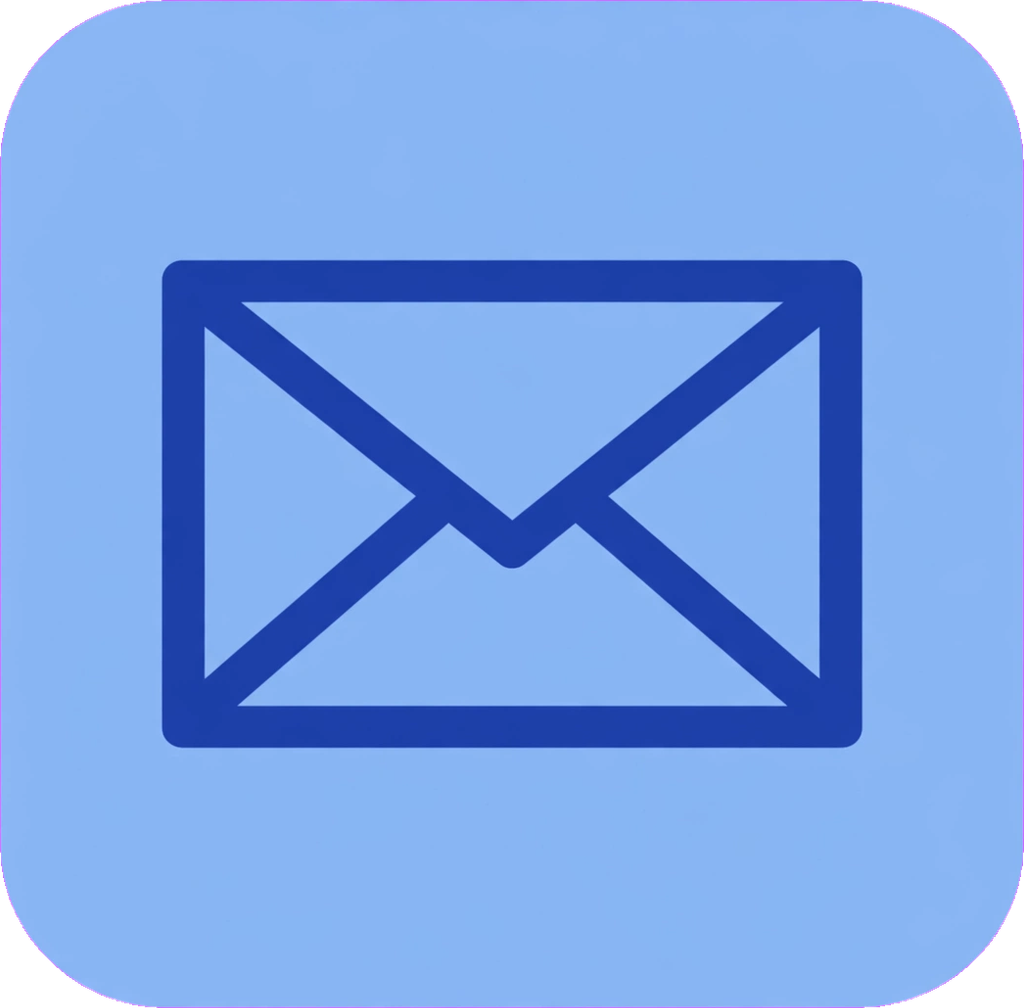 Contact Us page icon with blue envelope for getting in touch