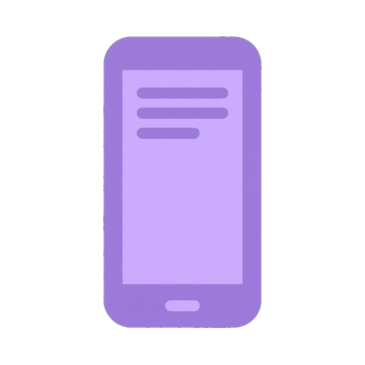 Accessibility principle icon with purple mobile phone for easy access on any device