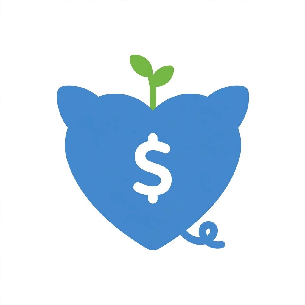 Save money and eat better icon - piggy bank with dollar and sprout