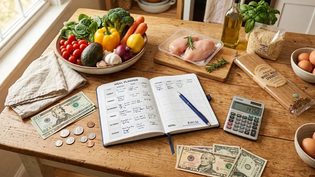 Grocery receipt and household food budget planning